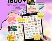 1600+ Daily Words Digital Stickers, Everyday Digital Sticker Pack, GoodNotes Stickers For Daily Life, Digital Planner Stickers, PNG Stickers