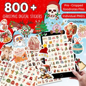 800 + Christmas Digital Stickers Bundle, Cozy Christmas Goodnotes Stickers, Holiday Season Digital Sticker, Winter Digital Stickers Pack PNG