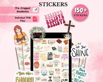 150 + Bible Verse Digital Stickers Pack, Bible Study Digital Stickers, Goodnotes Stickers, Ipad Stickers, Christian Stickers, Bible Quotes