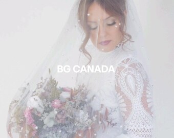 Long Blusher veil short plain blusher floral lace pearl attached