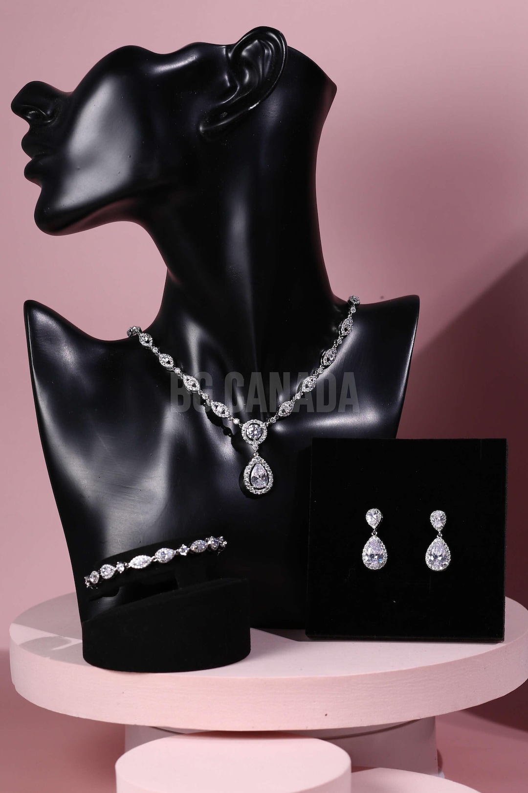 Luxury Crystal Wedding Jewelry Set – Silver-Plated AAA Zirconia