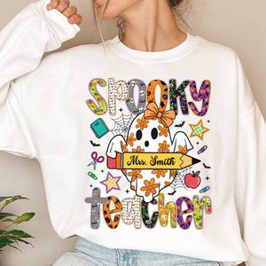 Adretter gruseliger Lehrer Png, benutzerdefinierter Halloween-Lehrer Png, Halloween-Png, Süßer Geist Png, gruselige Saison Png, Halloween-Lehrer Png Sublimation