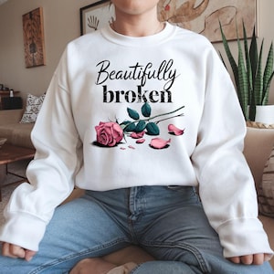 Beautifully broken Png, Heartbreak Rose Png, Aesthetic Floral Art T-Shirts Png, Valentine Png, Valentine Broken, Loves Broken Png, Rose Png
