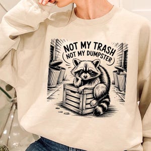 Not My Trash Not My Dumpster Png, Snarky Sarcastic Raccoon PNG, Mental Health Png, Funny Sayings Png, Raccoon Shirt Sublimation Design