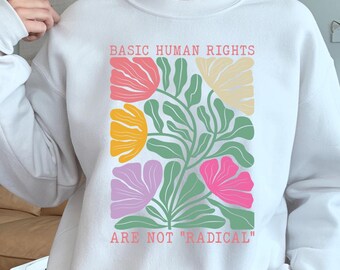 Derechos humanos básicos no radicales PNG, Feminista sutil PNG, Resistencia PNG, Derechos de la mujer igualitarios PNG, Cita feminista, Igualdad floral