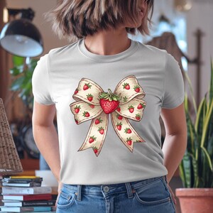Bow Strawberry Png, Strawberry Season Png, Strawberry Shirt Designs, Summer Designs, Vintage Strawberry Png, Strawberry Sublimation Design