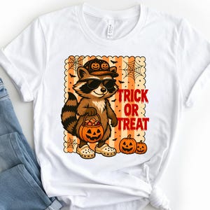 Trick Or Treat Png, Halloween Feral Png, Halloween Raccoon Design, Halloween Shirt Png, Spooky Raccoon Png, Spooky Season Png, Pumpkin Png