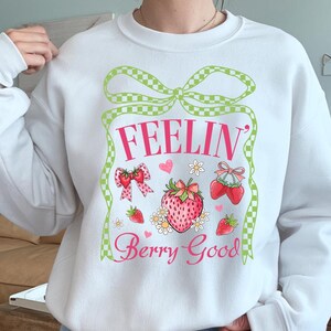 Feeling Berry Good Png, Strawberry Coquette Bow PNG, Funny Strawberry Quote Png, Summer Strawberry Png, Summer Fruit Png, Trendy Summer Png