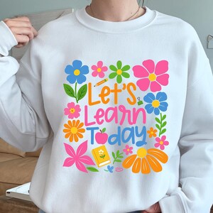 Let&#39;s Learn Today Png, Boho Floral Teacher Png, Teacher Coquette Png, Back To School Png, Teacher Shirt Design, Teacher Sublimation Design