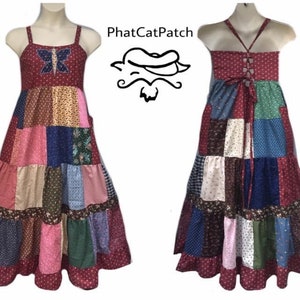 CUSTOM CLOSED, Vintage 80’s Hippie Handmade Patchwork Dress, custom made to order