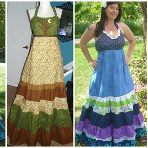 Hippie Patchwork Spinner Dress, Custom Made - Etsy