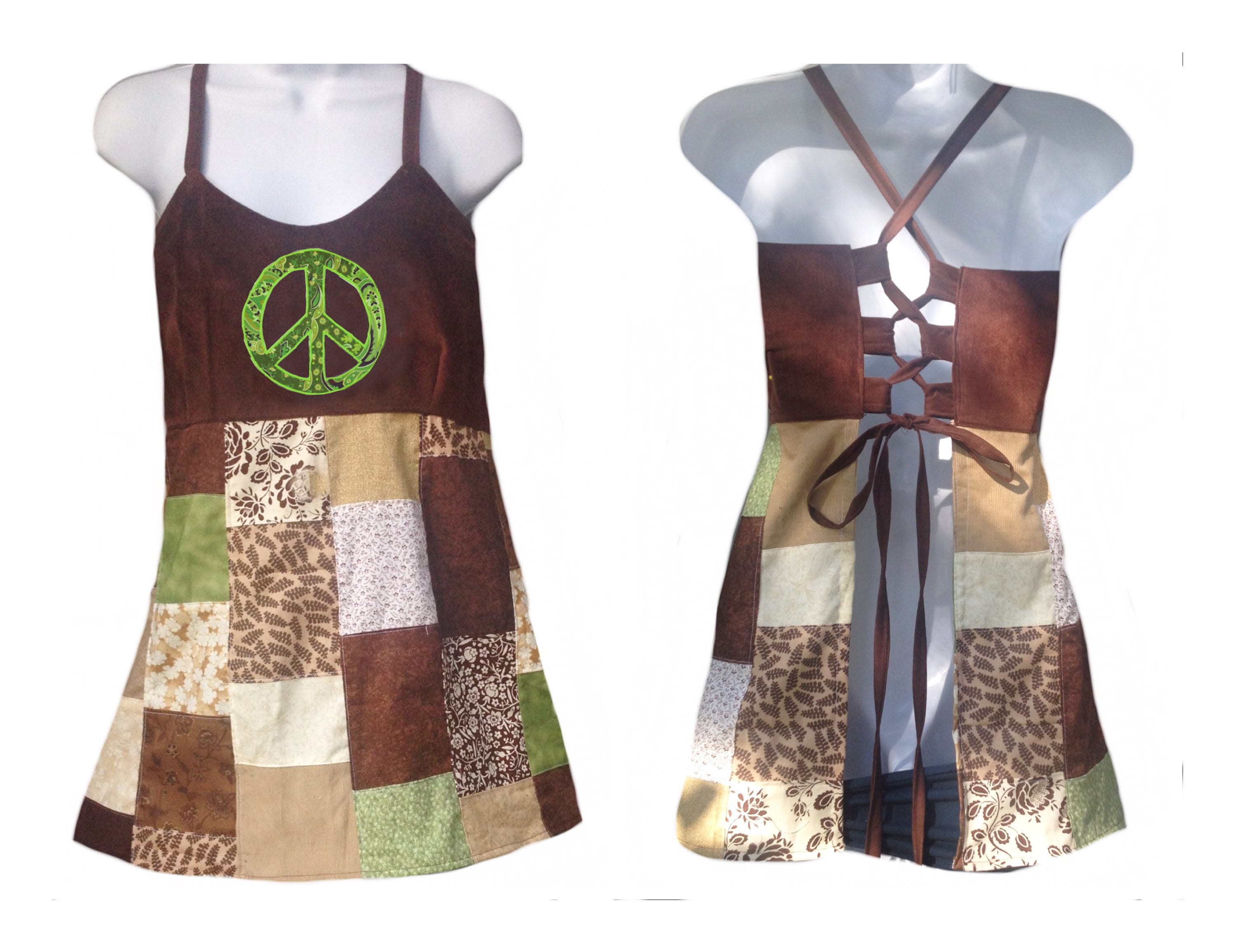 hippiedippy☆rush apron ops Hippie Patchwork Apron Top - Etsy