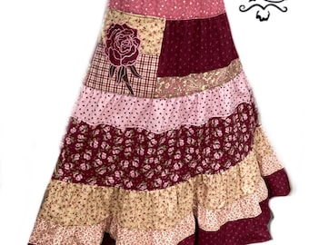 Hippie Boho Patchwork Spinner skirt, Phatcatpatch, made to order