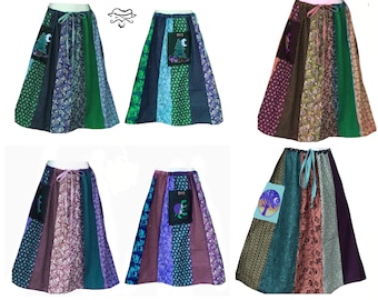 Girls long Hippie strip Skirt
