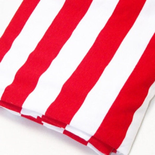 Red white stripe baby swaddle blanket, cotton