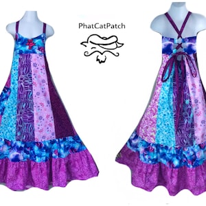 Girls Hippie Patchwork Dress, Custom made