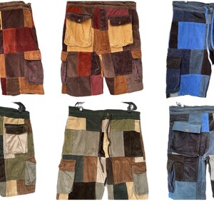 Mens Hippie Patchwork Corduroy Shorts, - Etsy