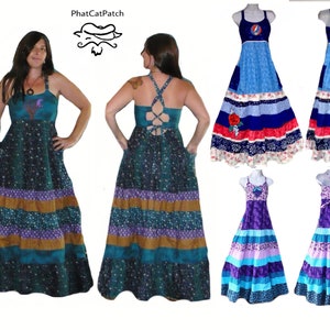 Hippie Patchwork Spinner Dress Custom Made - Etsy