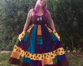 DRESS HIPPY“ATELIER JACKET”HEATHER CUSTOM CLOSED, Handmade Hippie Patchwork Spinner Dress, Made