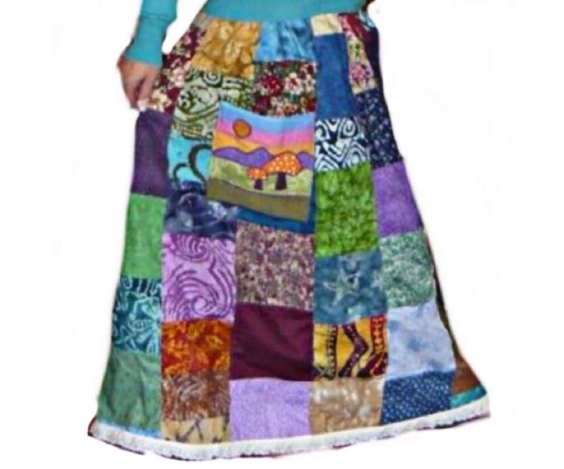 Patchwork Hippie skirt Handmade Hippie Patchwork Skirts Women/'s Skirts Calico Skirt Custom Xmall to plus size 2X 3X Skirts By Phatcatpatch