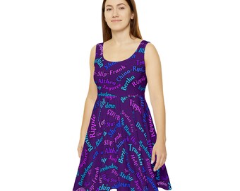 Women's Purple Hippie Skater Dress (AOP)