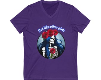 V neck Not like other girls purple- Bella T shirt