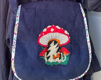Corduroy Mushroom Hippie Bag