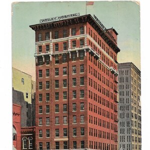 1911 Postcard, Advertising Wesley Hospital, Oklahoma City, OK
