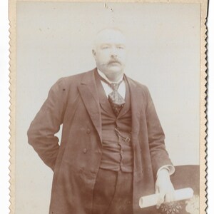Viktorianischen Schrank Karte Foto, großer Mann mit Schnurrbart, Brigham City, UT