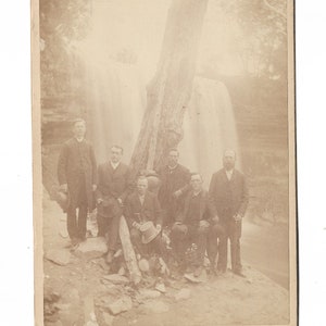 Viktorianischen Kabinett Karte Foto, sechs Herren bei Minnehaha Falls