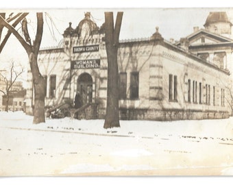 1913 Real Photo Postcard, Brown County Women's Building, Green Bay, WI