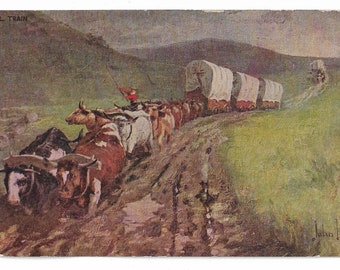 c.1930 Postcard - BULL TRAIN, John Innes