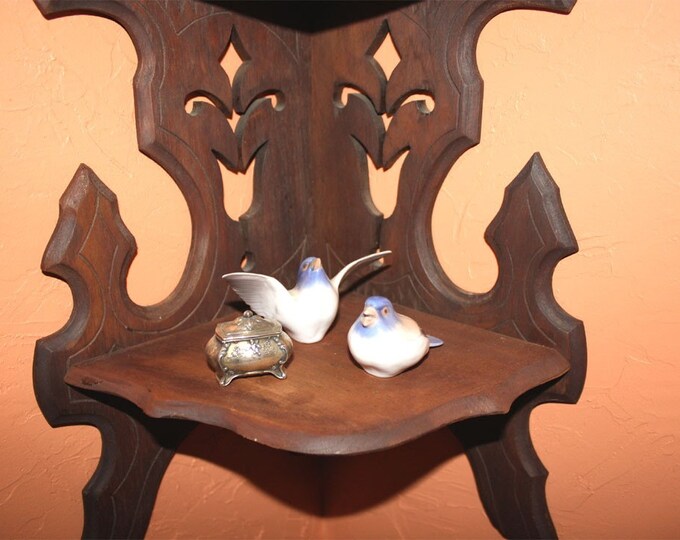 Antique Victorian Corner Shelf Etsy