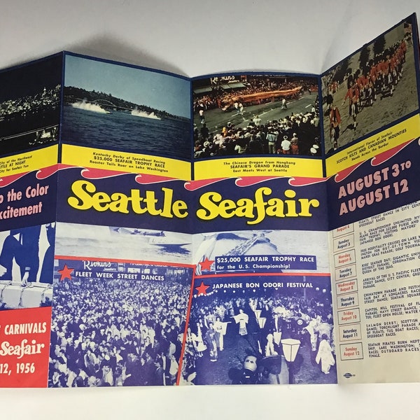 1956 Vintage Brochure, Seattle Seafair, Aqua Follies