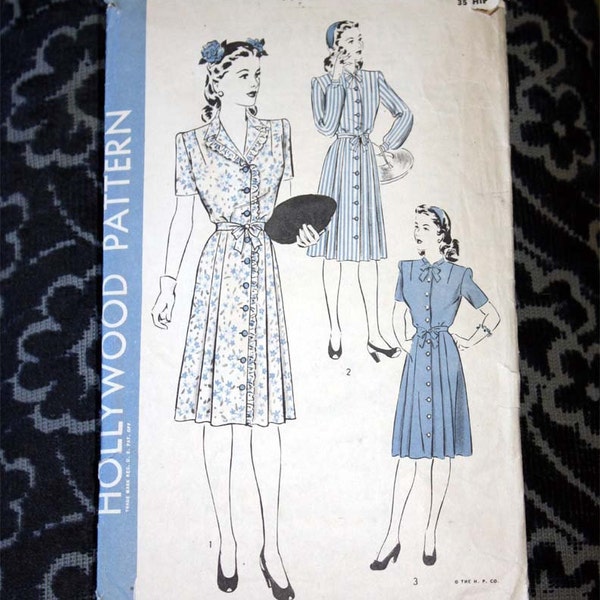 Hollywood Sewing Pattern 1335 - Classic 1940s Dress Size 14