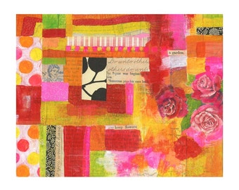 A garden - 8x10 GICLEE PRINT, collage, mixed media, Susan Black