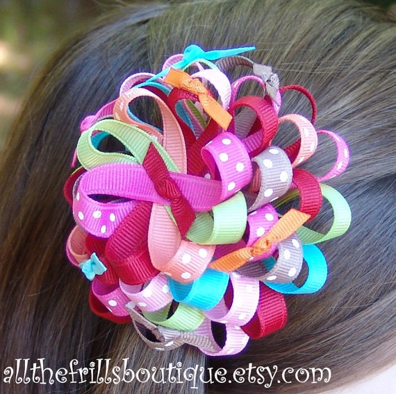 How to Make Ribbon Flower Hair Bows Boutique Instructions Guide Pattern... Receive Today Etsy