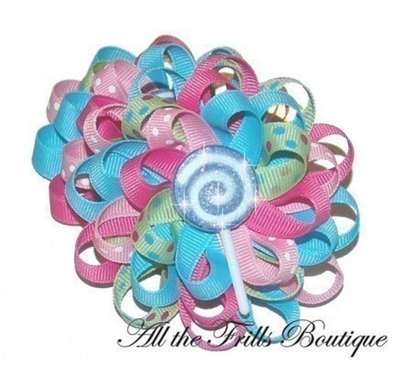 How to Make Ribbon Flower Hair Bows ... Boutique Instructions Guide Pattern... Receive Today image 5