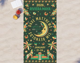 Beach Cloth, Dave Matthews/Tim Reynolds in Mexico Design, January Poolside Apparel, Boho Style Towel, Lightweight Cover-up, Unique Beach