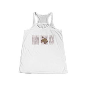 Texas State Game Day Tank Top - Women&#39;s Flowy Racerback Tank, Sleeveless Tee, Graphic Shirt, College Football Apparel, Summer Sports