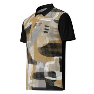 Modern Men's Slim Fit Designer Abstract Art In Black And Gold