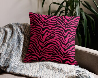 Cute Pink zebra stripe Premium Pillow
