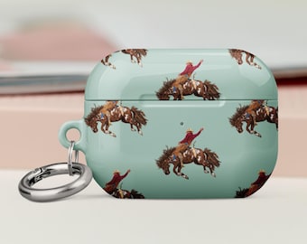 Vintage Wild West Bronco riding rodeo Cowboy AirPods Case