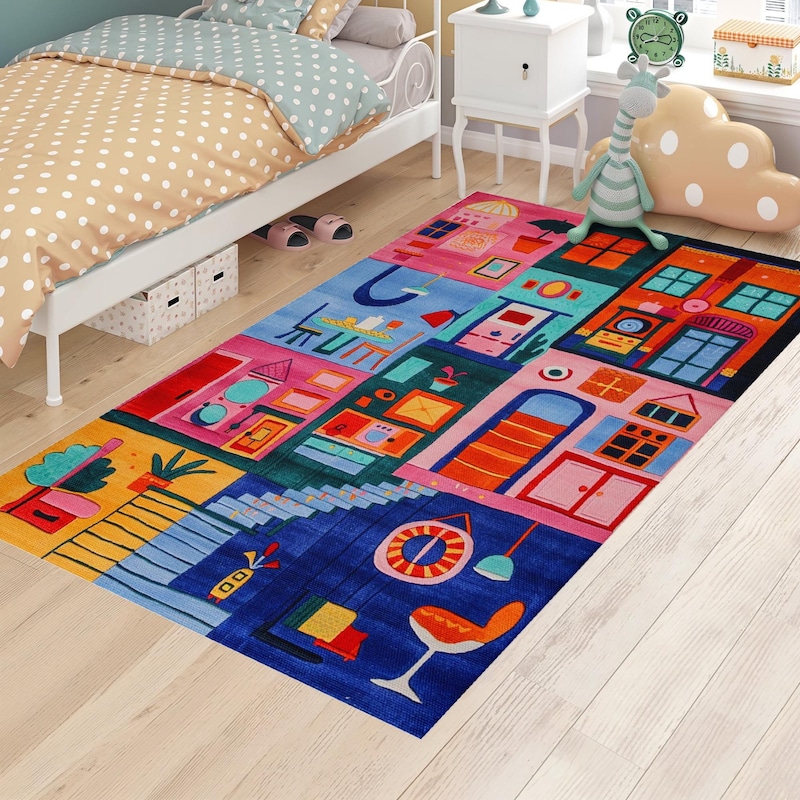 Pink Dollhouse Rug - Etsy