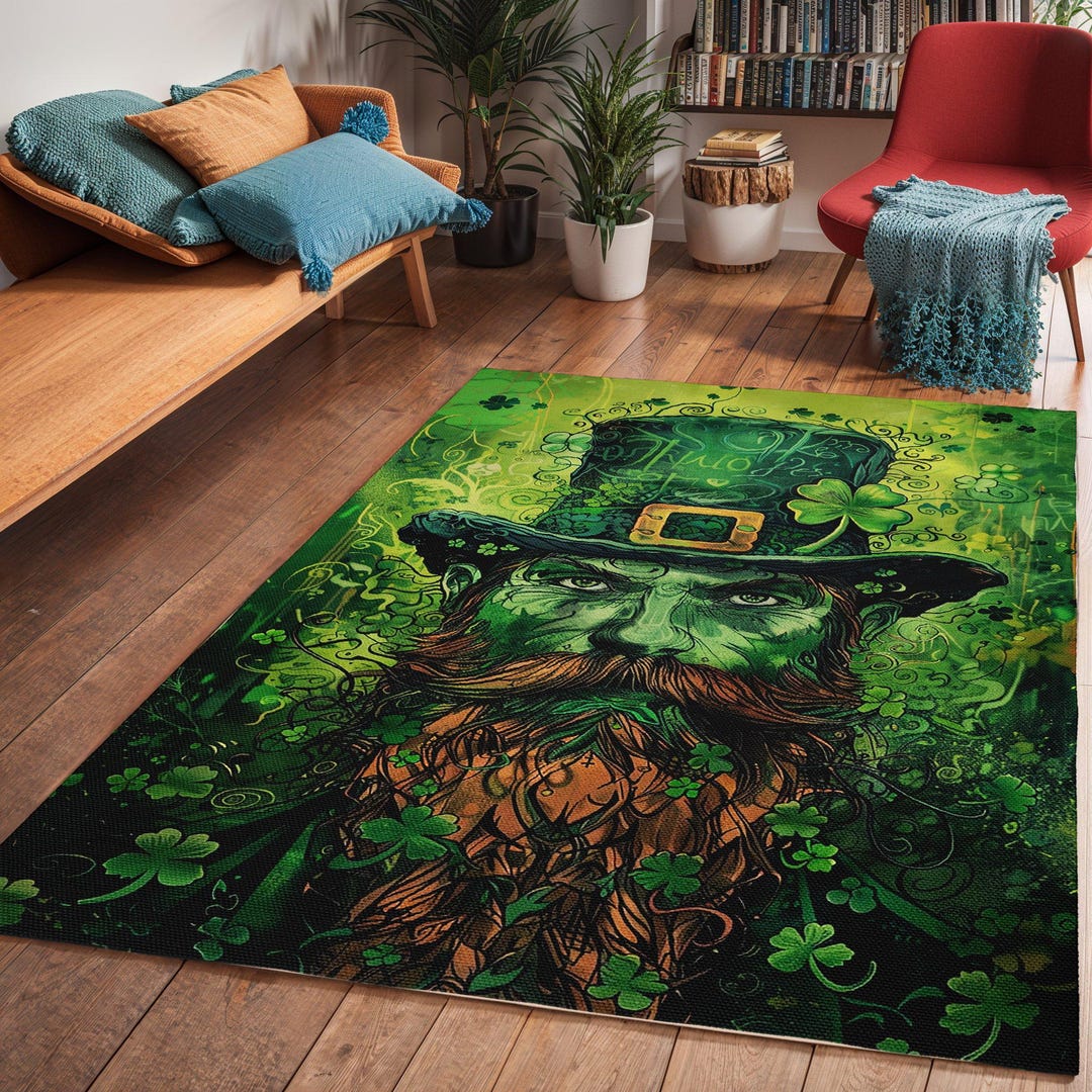 St Patrick's Day Art Area Rugs, Irish Art Living Room Decor, Modern ...