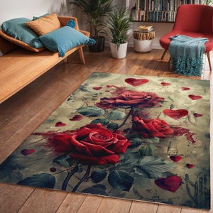 Floral Rosen Teppich: Valentinstag Home Decor