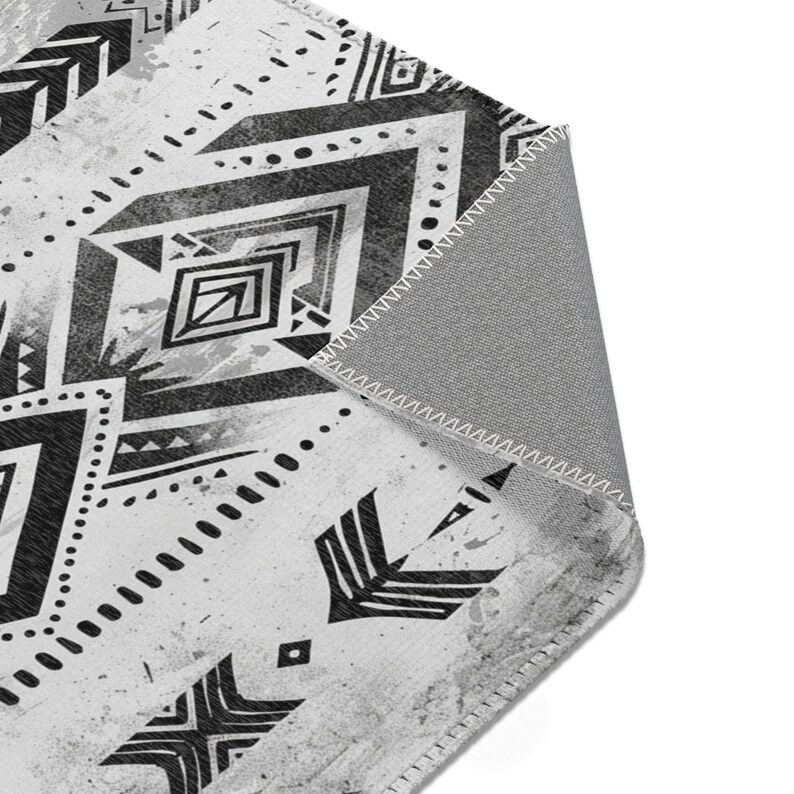 Tribal Teppich: Azteker Art Deco Polyester Chenille Teppich Bild 5