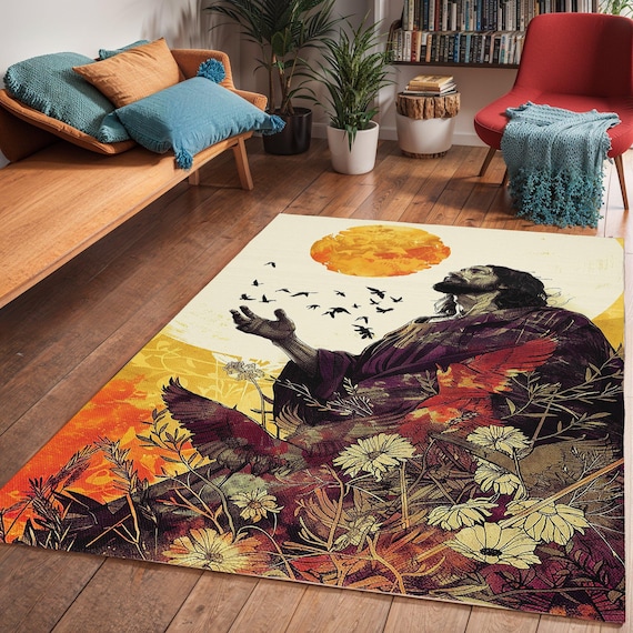 ラグ・カーペット Angeles religious painting rug blanket ラグ
