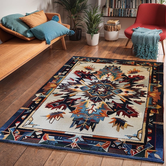 Southwestern Area Rug: Handwoven Tribal Tapestry, Western Decor