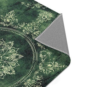 Boho Muted Green Area Rug: Modern Persian Art Deco Style image 5